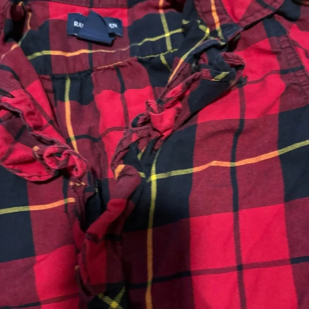 Ralph Lauren Red and Black Plaid Button-Front Girls' Dress